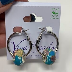 Viva Beads Clay Beaded Earth Design Hoops